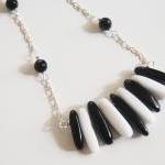 Black And White Onyx Necklace - Statement..