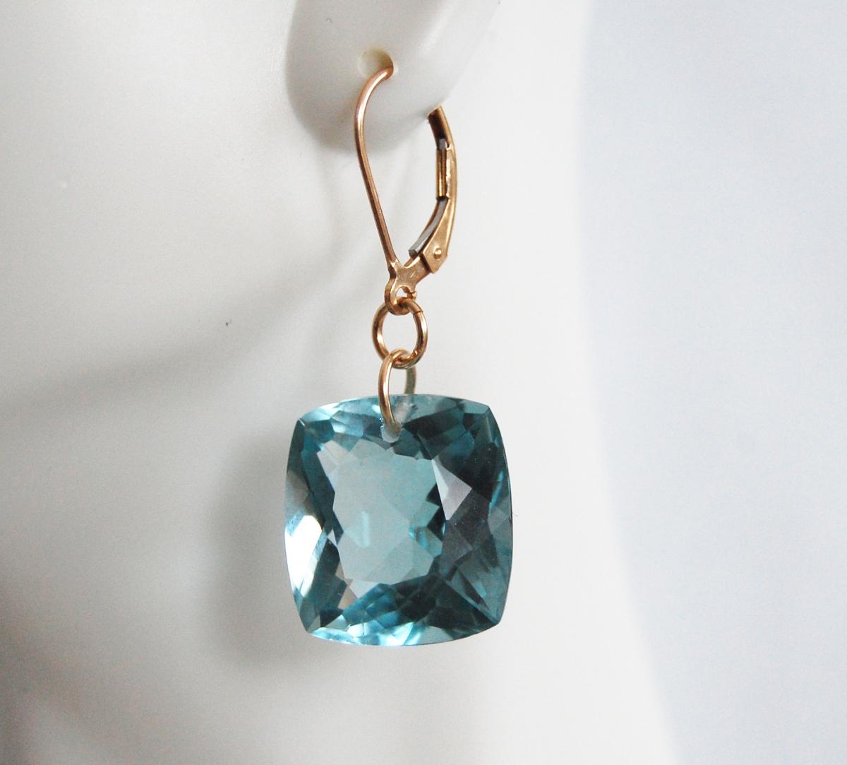  Gorgeous AAA Gem 35ct. Blue Aquamarine Dangle Drop Earrings- Wedding Jewelry- Bridal Jewelry